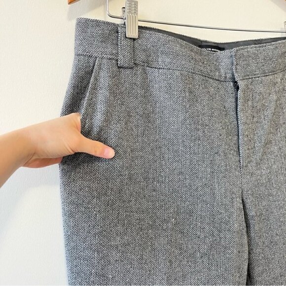CLUB MONACO HERRINGBONE WOOL FLARE PANT SIZE 10 - Picture 3 of 11